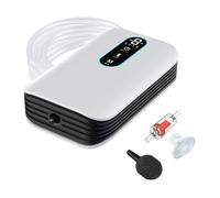 Rechargeable Aquarium Air Pump,LNIDEAS 2600mAh Battery Powered Oxygen Pump with Two Power Supply Modes,1.5L/min Silent Adjustable Fish Tank Air Pump Aerator for Outdoor Fishing