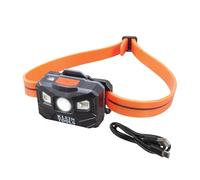 Rechargeable Auto-Off LED Headlamp, Silicone Strap, 400 lms, All-Day Runtime, for Work, Running, Outdoor Hiking, Camping Klein Tools 56064