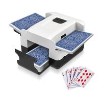 Rechargeable Automatic Card Shuffler for 2 Decks, Fast & Quiet Electric Poker Card Shuffling Machine, Anti-Jamming for Poker, Blackjack, Perfect for Game Nights, Parties, Gifts for Men/Dad