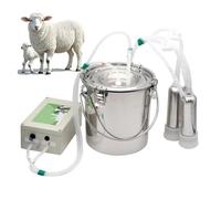 Rechargeable Automatic Milking Machine, Portable Direct Suction Milker | With 3/5/10/14L 304 Stainless Steel Bucket, Silicone Tube, Auto Stop, Nipple Protection, For Cows, Goats & Sheep(Sheep,10L)