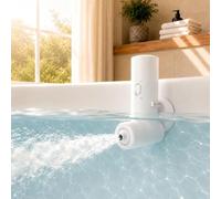 Rechargeable Bath Jets for Tub, Impact Force 65 kPa Bath Jet Spa, Bubble and Flow-Massage Two Mode, Adjustable Speed, Cordless Portable Bathtub Jet for Relaxing Daily Use at Home, White