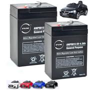Rechargeable Batteries for Kids Electric Ride-On Cars & Motorbikes | 2 × 6V 4.5Ah Battery Set | Replacement Power Pack for Ride-On Vehicles