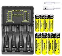 Rechargeable Batteries with Charger 4 Slot LED, 1100mAh 2600mAh 8 Pack Universal Household Battery Chargers for AA AAA Ni-MH Ni-CD Batteries, USB Fast Charging (4-slot -Charger, 4*AA+4*AAA)
