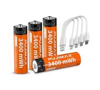 Rechargeable Battery 1.5V Li-Ion AA Lithium Battery via Type C USB | AA Batteries Charger | High-Capacity 3400mWh Fast Charging Eco-Friendly | Durable | Portable | Reliable Power
