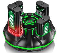 Rechargeable Battery and Charger Station for Xbox Series X/S/S/X/Elite Controller, 4 * 4800mWh Battery with 4-Slot Charging Station and C-Type Cable