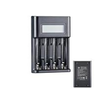 Rechargeable Battery Charger - Compact Lightweight 4 Bay, Sleek, High Speed Smart LCD, Display 1.2V NiMH/Batteries | 1.2V NiMH Rechargeable/Batteries And More