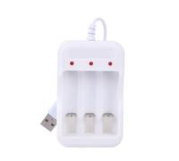 Rechargeable Battery Charging Dock Station Holder Base For AA/3A With USB Plug Feature And 3 Slots Cost Saving