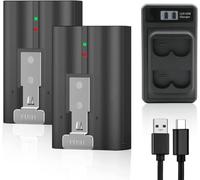 Rechargeable Battery for Ring Doorbell Camera, 2-Pack 7200 mAh Li-ion Batteries with LED Display Charging Station, Compatible with Ring Doorbell 2/3/4, Spotlight Cam & Stick Up Cam - Enhanced 3.65V