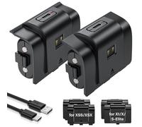 Rechargeable Battery Pack for Xbox Controller, 2 x 4800mWh (2000mAh) Batteries with USB-C Charging Cable for Xbox Series S|X/Xbox One S/One X/One Elite Remote Charging Game with 4 Covers