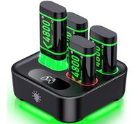 Rechargeable Battery Pack for Xbox One/Series X|S Controller, 4x4800mWh High Capacity Battery Pack with Charger/LED Indicator/20H Playtime, Compatible with Xbox One/S/X/Elite, Series S/X Controller