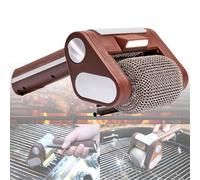 Rechargeable BBQ Tool, Electric Grill Brush, Bristle-Free Spinning Grill Brush with LED Light, Detachable 350RPM Stainless Roller, Blast Away Burnt-On Food, for Outdoor BBQ