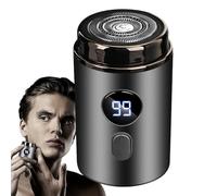 Rechargeable Beard Shaver - Digital Display Facial Clipper, Compact | Cordless Hair Groomer, Lightweight Styling Kit for Gym Bag, Backpack, Office, Outdoor or Daily Beard Care, 1.77x2.95 inches