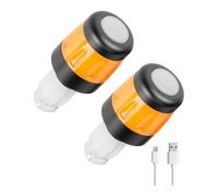 Rechargeable Bike Handlebar Light Quick Installation Rod End Warning Light for Night Cycling Easy to Use