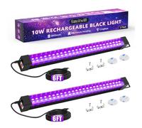 Rechargeable Black Light Bar 2 Packs, Battery Powered Black Lights for Glow Party, Cordless UV Strip Lights with On/Off/Dimma/Flash Switch, for Classroom, Neon,Uranium Glass,Paint, Poster,Stage