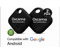 Rechargeable Black Tracker Tag Using Google Find My Device ( Android Only) 2 Pack