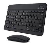 Rechargeable Bluetooth Keyboard and Mouse Combo for iPad, Ultra-Slim Portable Wireless Mouse Keyboard for iPad Pro Air Mini iPhone Samsung Tablet Cell Phone Android, iPadOS/iOS 13 and Above (Black)
