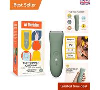 Meridian The Trimmer Original, Body Hair Trimmer for Men, Electric Shaver for Pubic Hair, Chest, Legs & Bikini, Waterproof & Rechargeable, Sage
