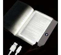 Rechargeable Book Light for Reading in Bed,Flat Reading Light with 3 Colors & Timer, Dimmable Book Lights for Reading at Night for Kids & Readers (White)