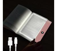 Rechargeable Book Light for Reading in Bed, Flat Reading Light with 3 Colors & Timer, Dimmable Book Lights for Reading at Night for Kids & Readers (Pink)