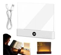 Rechargeable Book Light for Reading in Bed,LED Reading Lamp with Detachable Page Clip, Flat Reading Light with 3 Colors & Timer,Dimmable Book Lights for Reading at Night for Kids & Readers (White)