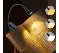 Rechargeable Book Light Portable Book Lamp USB Book Light Clip on Reading Lights Book Lamp for Reading in Bed 360° Adjustable Clip on Light Perfect for Book Lovers (Black)