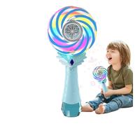 Rechargeable Bubble Fan Wand - Rotating Mill Light Toy | Interactive Bubbles Stick for Outdoor Events, School Games, Beach Fun, Party for l