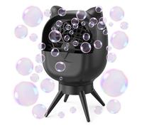 Rechargeable Bubble Machine, 180° Automatic-Rotating, 38000+ Big Bubbles/min, 500ml Large Capacity, Bubble Maker Machine for Kids, Toddlers, Outdoor, Parties, Birthday, Wedding, Black