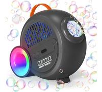 Rechargeable Bubble Machine with Upgrade RGB LED 16 Million Colors, 20000+ Bubbles Per Minute, Portable Bubble Maker for Kids, Weddings, Birthday Parties, Outdoor, Plug in or Battery Power