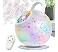 Rechargeable Bubble Maker - 6.69 Inches ABS 360 Degree Auto Rotation Blowing System, 10 Hole Continuous Foam Output Device With Light Effect, Outdoor Party Entertainment Machine | For Wedding Birthday