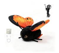 Rechargeable Butterfly Cat Toy Interactive Flapping Suction,Electric Interactive Teaser with Fluttering Wings, Strong Suction Cup & Adjustable Hanging String for Indoor Cats Kittens, orange