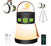 Rechargeable Camping Lantern, 2000 Lumens 40 Hrs 8000mAh Battery Powered Solar Camping Lights with Warm White Light, 8 Light Modes, Outdoor Portable Lanterns for Hiking, Camping, Fishing, Emergency