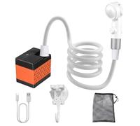Rechargeable Camping Shower, Portable Outdoor Wash Device, Spray Shower System with 3 Modes, Waterproof Handheld Cleaning Pump, Bathroom Showering Kit, Personal Hygiene Tool for Outdoor Indoor Use