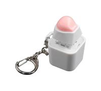 Rechargeable Cartoon Yellow Duck Shaft Tester Switch Keychain With LED Light Fidget Toy Button Gifts Finger Keyboard Fun Toys