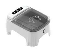 Rechargeable Cat Food Dispenser with Non-Slip Base for Timed Feeding of Cats, Grey
