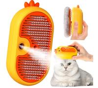 Rechargeable Cat Steam Brush with Release Button - Self-Cleaning for Long and Short Hair, Dog Grooming Rabbits and Pets
