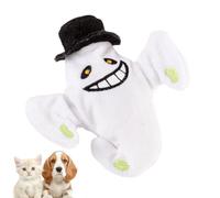Rechargeable Cat Toy - 6.3x5.12 inches Plush Halloween Ghost Doll for Active Pets, Interactive Play with Flapping Function, Chewing Dolls for Small, Medium, Large, Cats, White Plush, Festive Pack