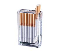 Rechargeable Cigarette Case Lighter, Integrated Automatic Pop-Up Cigarette Case of 20 Cigarettes, Plastic Transparent and Anti-Pressure