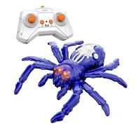 Rechargeable Climbing Spider, Wall Crawler Spiders, Electric Remote Controlled Robot Spiders with LED Eyes, RC Robot Animal Toys for Kids, Christmas Birthday Gifts for Boys & Girls (Purple Spider)