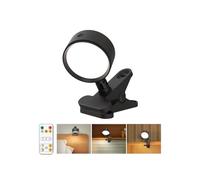 Rechargeable Clip On Light with 5000mAh Battery, Eye Caring Clip on Lamp with Touch & Remote with 360° Rotation, USB Clamp Bed Light 3 Color Modes & Dimmable for Book Headboard Bedside Reading Desk