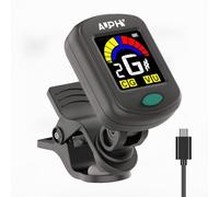 Rechargeable Clip-On Tuner for Guitar, Ukulele, Violin - Chromatic Mode for Bass, Banjo, Mandolin etc - Standard Tuning with LED Display & Auto Shut Off(Type-C cable not included) (GT-Green)