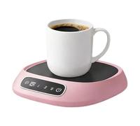Rechargeable Coffee Mug Warmer, Cordless Touch Control, 3 Temperature USB Powered Heating Plate for Desk Office Kitchen Compatible with Ceramic Glass Cups (Pink)