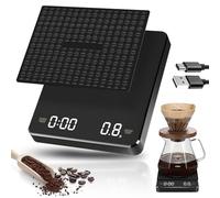 Rechargeable Coffee Scale with Timer, 3kg/0.1g High Precision Espresso Scale with Digital LED,Touch Sensor and Silicone Cove, Portable Analytical Lab Balance for Labs, Jewellers, Gold, Food