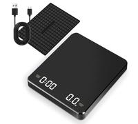 Rechargeable Coffee Scale with Timer, 3kg/0.1g High Precision Espresso Scale with Digital LED,Touch Sensor and Silicone Cove, Portable Analytical Lab Balance for Labs, Jewellers, Gold, Food