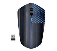 Rechargeable cordless mouse powered by rechargeable Li-polymer battery, with optical Sensor Nano USB Receiver, 3 stage DPI Speed, 4 Buttons for PC, Laptop, tablet, Macbook (Flag illuminating)