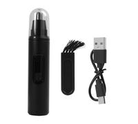 Rechargeable Cordless Nose Hair Trimmer for Painless Ear and Eyebrow Hair Removal -Dual Edge Stainless Steel Blades with LED Indicator Light, Easy-Clean Design ，Grooming Tool for Men and Women (Black)