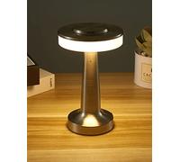 Rechargeable Cordless Table Lamp, Metal Table Lamp with Touch Control, Dimmable Dome Shade Table Light for Bar, Energy Class A,Silver