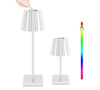 Rechargeable Cordless Table Lamp, RGBW Stepless Dimmable Touch Control Desk Lamp, 2000mAh Battery Operated Table Lamps, USB Portable Bedside Lamp for Indoor Outdoor Restaurant Buffet Bar Coffee Shop