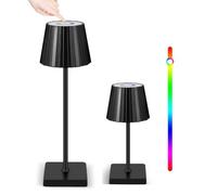 Rechargeable Cordless Table Lamp, RGBW Stepless Dimmable Touch Control Desk Lamp, 2000mAh Battery Operated Table Lamps, USB Portable Bedside Lamp for Indoor Outdoor Restaurant Buffet Bar Coffee Shop