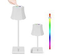 Rechargeable Cordless Table Lamp, RGBW Stepless Dimmable Touch Control Desk Lamp, 2000mAh Battery Operated Table Lamps, USB Portable Bedside Lamp for Indoor Outdoor Restaurant Buffet Bar Coffee Shop