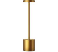 Rechargeable Cordless Table Lamps, 34CM Portable 6000mAh Battery Table Light, 3 Color Stepless Dimming LED Table Light with Memory Function, for Outdoor/Patio/Restaurant (Gold)